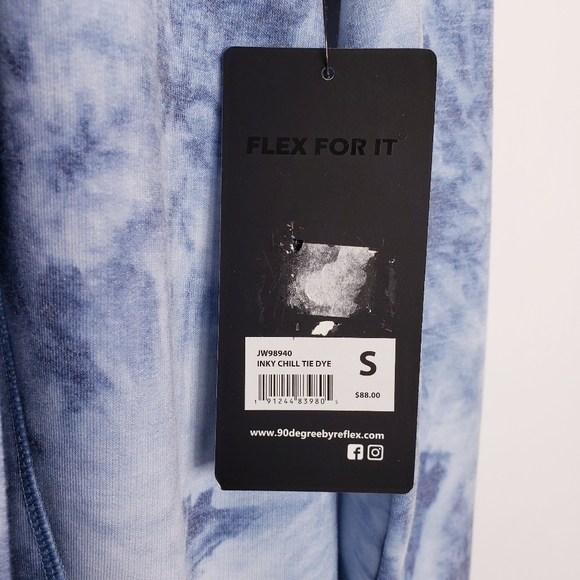 90 Degree By Reflex Shawl Collar Open Front Cardigan Size Small Tie Dye Blue - Picture 12 of 15